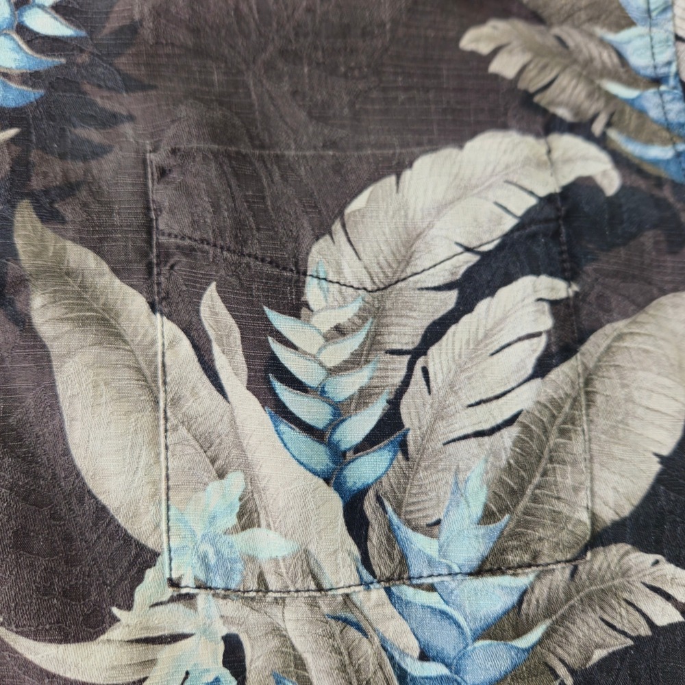 Tommy Bahama XL 100% Silk Floral Camp Shirt Eclectic Grandpa Vacation Beach - Picture 10 of 13